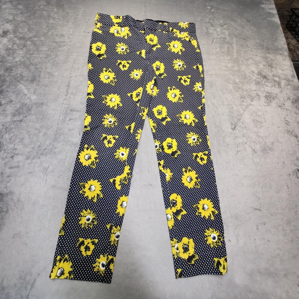 Banana Republic Pants Womens 4 Blue Sloan Floral Crepe Slim Stretch Pockets
